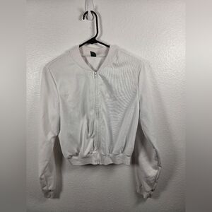 SHEIN White Zip-Up Sweatshirt